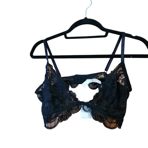 Free People Intimately Black Lace Bralette L - New With Tags - Picture 1 of 5